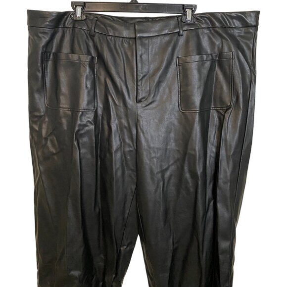 Eloquii crop faux leather pants front pockets size 28 - Picture 6 of 10